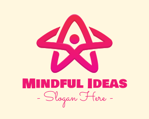 Pink Gradient Human Star logo design