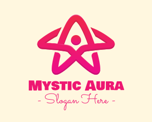 Pink Gradient Human Star logo design