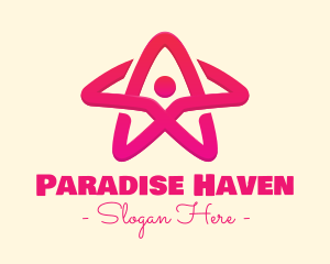 Pink Gradient Human Star logo design