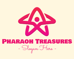 Pink Gradient Human Star logo design