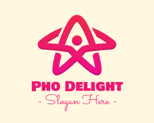 Pink Gradient Human Star logo design