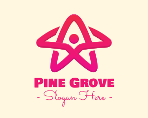 Pink Gradient Human Star logo design