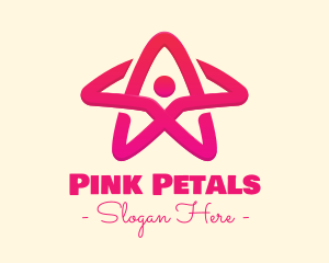 Pink Gradient Human Star logo design