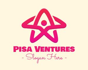 Pink Gradient Human Star logo design