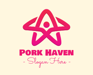 Pink Gradient Human Star logo design