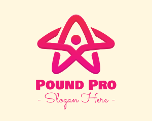 Pink Gradient Human Star logo design