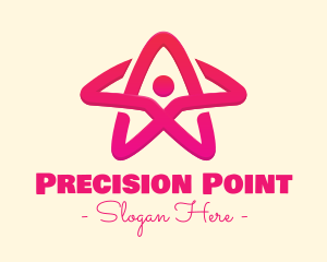 Pink Gradient Human Star logo design