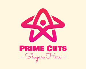 Pink Gradient Human Star logo design