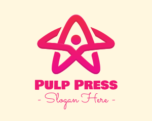 Pink Gradient Human Star logo design