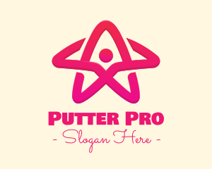 Pink Gradient Human Star logo design