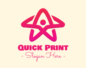 Pink Gradient Human Star logo design