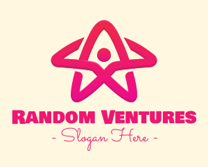 Pink Gradient Human Star logo design