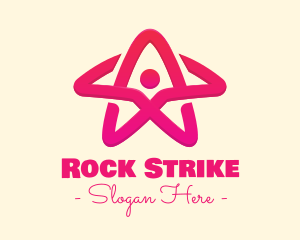 Pink Gradient Human Star logo design