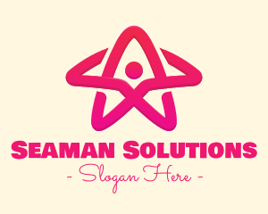 Pink Gradient Human Star logo design