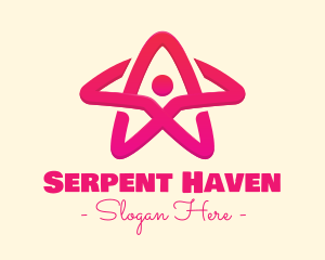 Pink Gradient Human Star logo design