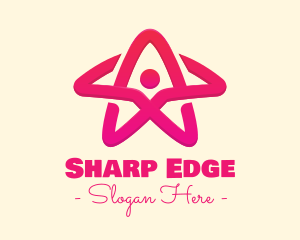 Pink Gradient Human Star logo design