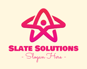 Pink Gradient Human Star logo design