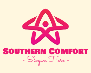 Pink Gradient Human Star logo design