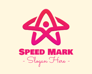 Pink Gradient Human Star logo design