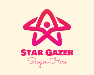 Pink Gradient Human Star logo design