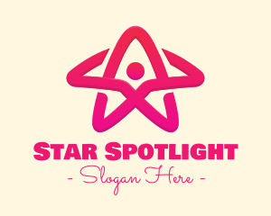 Pink Gradient Human Star logo design