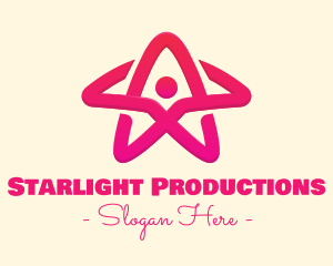 Showbiz - Pink Gradient Human Star logo design