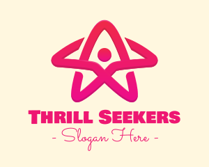 Pink Gradient Human Star logo design