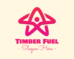 Pink Gradient Human Star logo design