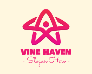 Pink Gradient Human Star logo design