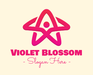 Pink Gradient Human Star logo design