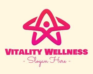 Pink Gradient Human Star logo design