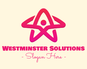 Pink Gradient Human Star logo design