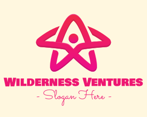 Pink Gradient Human Star logo design