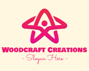 Pink Gradient Human Star logo design