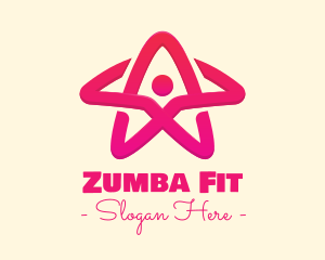 Zumba - Pink Gradient Human Star logo design