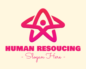 Pink Gradient Human Star logo design