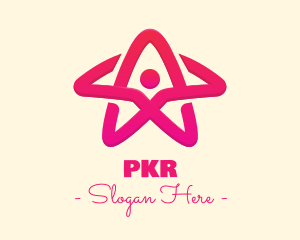 Pink Gradient Human Star logo design