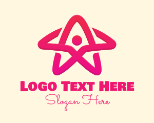 Pink Gradient Human Star Logo