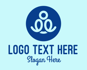 Tutorial Center - Blue Person Scribble logo design