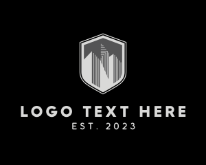 Shield - Skyscraper Business District logo design