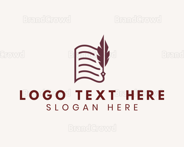 Quill Pen Paper Writer Logo