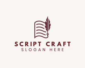 Screenwriter - Quill Pen Paper Writer logo design