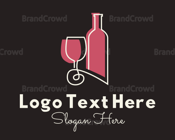 Minimalist Wine Bottle & Glass Logo