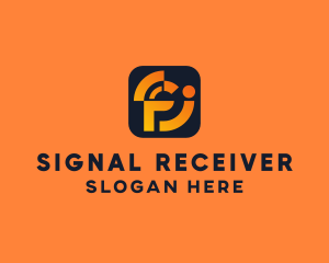 Digital Signal Letter FJ logo design