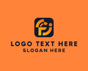 Negative Space - Digital Signal Letter FJ logo design