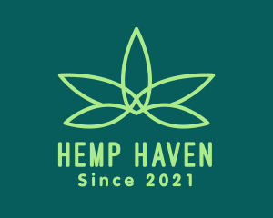 Green Cannabis Herb logo design