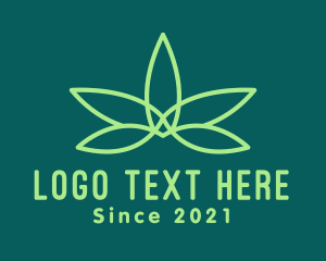 Herbal - Green Cannabis Herb logo design