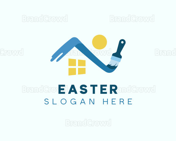 Paint Brush House Roof Logo
