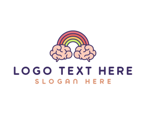 Psychology - Rainbow Brain Imagination logo design