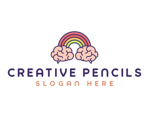 Rainbow Brain Imagination logo design